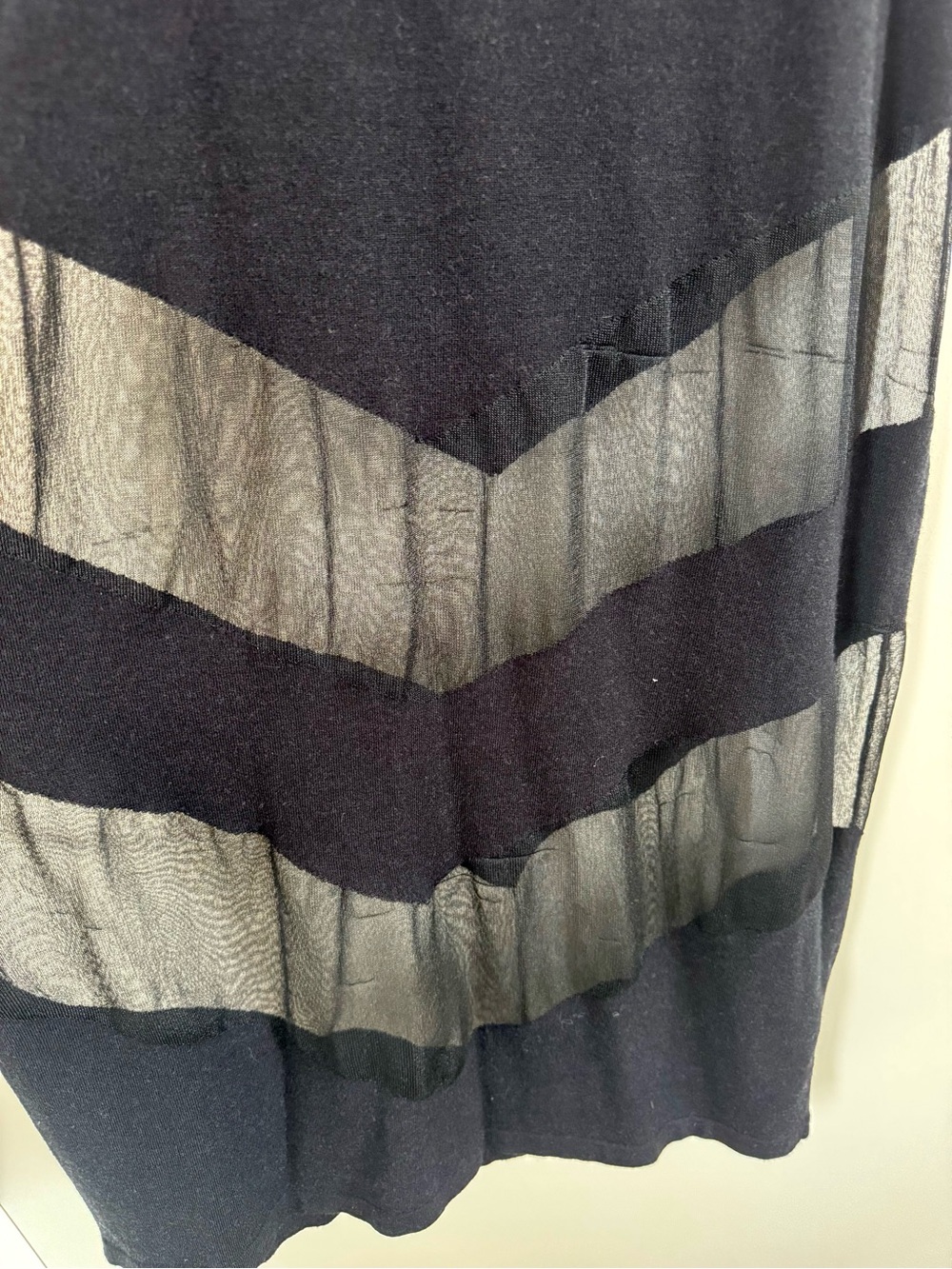 Cult Gaia Lani Knit Midi Dress in Black Size XS Sheer Chevron - FAIR condition - Picture 3 of 9